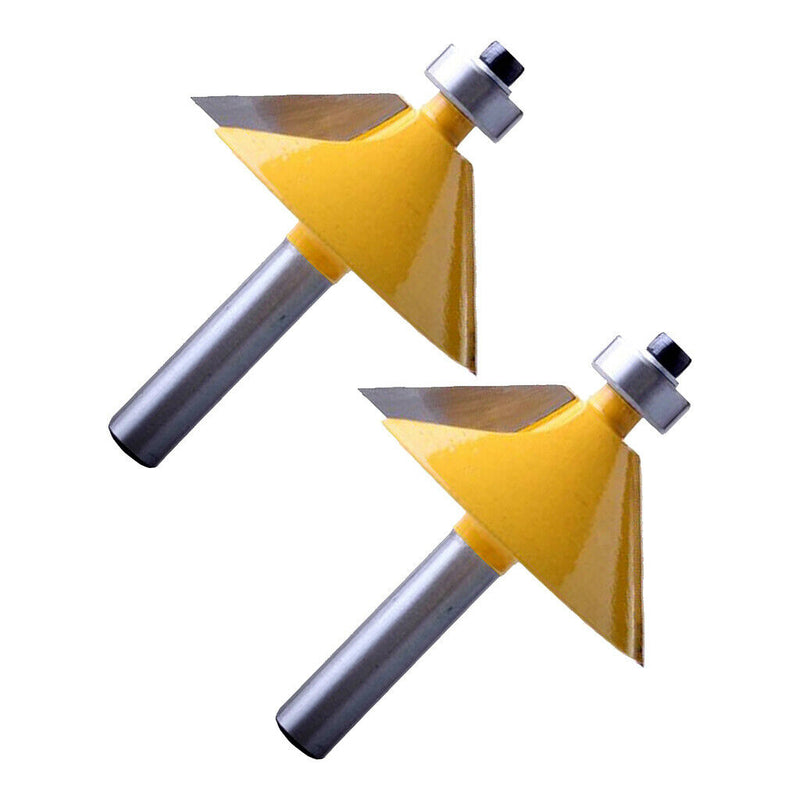 2pcs 45 Carbide Cutting Tool, 8mm Shank Finger Joint Glue Router Bit Woodwork