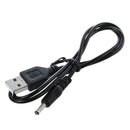 3.5mm x 1.3mm Black USB Cable Lead Charger Cord Power Supply E4V1