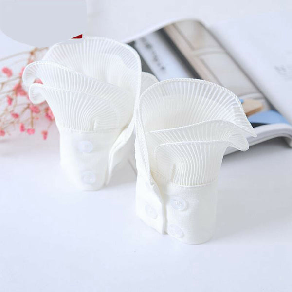 Lady False Collar Cuff Set Stand Ruffles Half Shirt Detachable False Faux Collar
