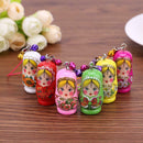 12pcs Creative Wooden Russian Matryoshka Keychain Car Handbag Ornaments A