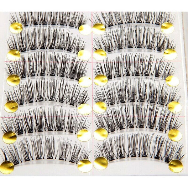 10 pairs of false eyelashes long fiber reusable Eyelash eyes makeup B3C3