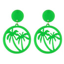 Fashion Simple Hollow Coconut Earrings Simple Fluorescent Earrings Rose Red