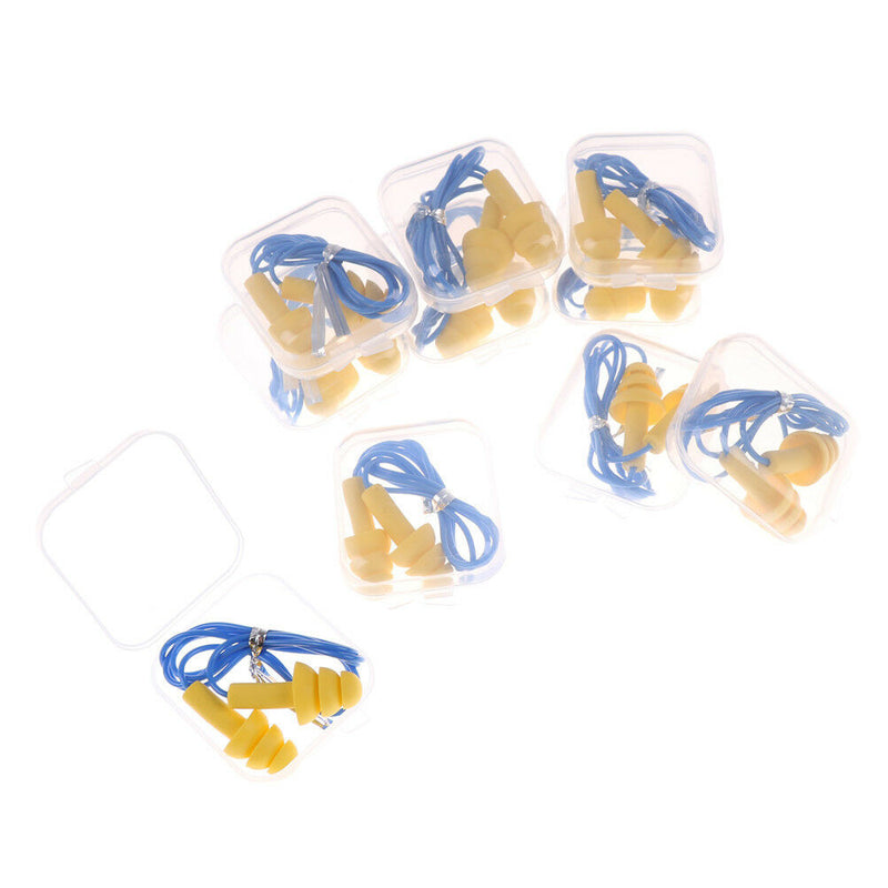 10Pair Soft Silicone Ear Plug Reusable Hearing Protection Earplug With Cord F Ew
