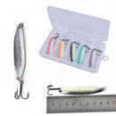5pcs Metal Multicolor Willow Leaf Shape Sequin Fishing Lures With Fishing Hoo@