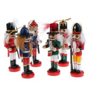 6x 12cm Wooden Puppet Nutcracker Decoration Soldier Handcraft Christmas Gift