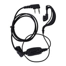 2 Way Radio Earpiece 2 Pin G-Shape Security Headset Inline Ptt Mic Earphone