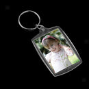 10x Oblong Shape Acrylic Clear Keyrings Insert Photo Key Chains 33x46mm