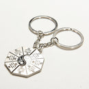Lovers Split Yin Yang Ba Gua Tai Chi Chrome Satin Couples Key Chains Key Ring Hn