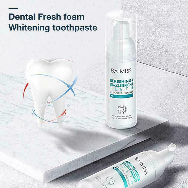 Fresh Shining Tooth-Cleaning Mousse Toothpaste TEETH WHITENING Hygiene NEW U8V1