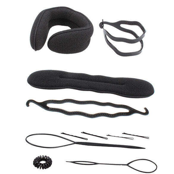 6pcs/set DIY Twist Styling Sponge Disk Comb Hairpin Hoop Dish Hair Tool