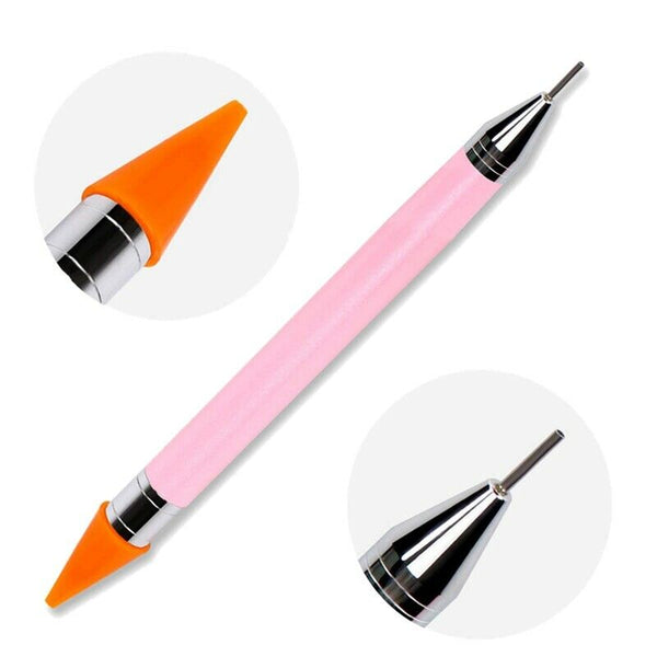 Dual-Ended Nail Art Wax Studs Beads Rhinestone Gems Crystal Jewel Diamond S B5Q9