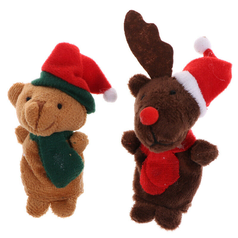5Pcs/set Christmas Theme Character Finger Puppets Story Telling Soft Cloth T BX