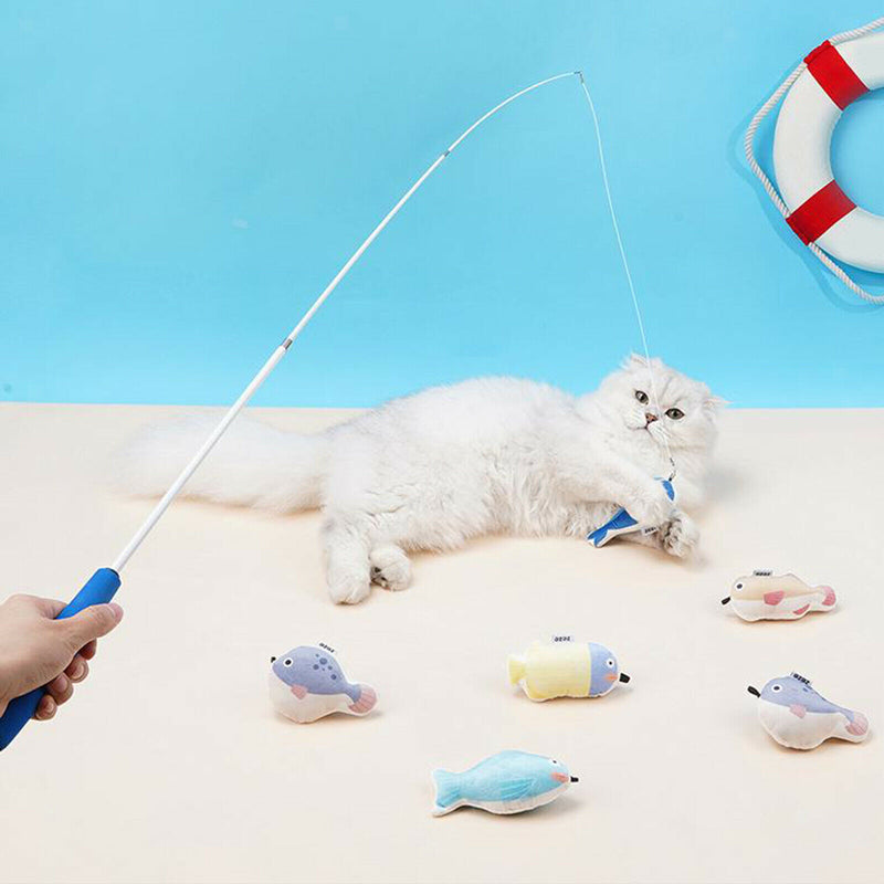 Catnip Filled Cat Toys Fishing Cat Teaser Wand Exerciser Training Chasing A