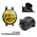2Pcs Left+Right Fog Light Lamp Yellow Lens Car Front Bumper Fog Light H11 B