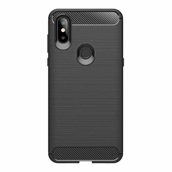 Soft TPU Phone Case Full Cover Brushed Carbon Fiber Mobile Protective Shell