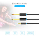 2meter 3.5mm Male Plug to 2x6.5mm Male M/M Adaptor Eextension Audio Cable