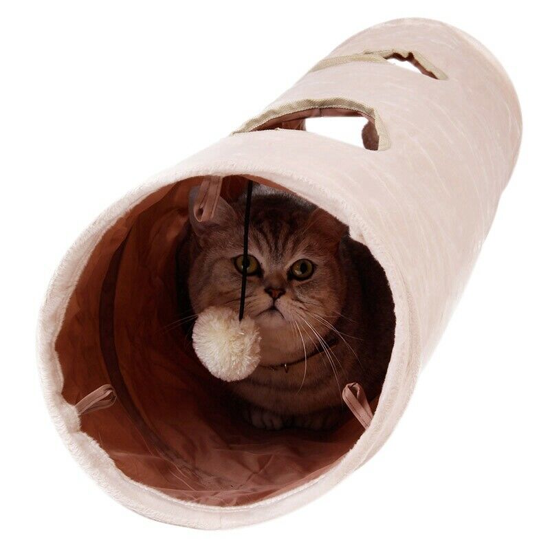 1X(Pet Tunnel Long 120Cm 2 Holes Cat Puppy Rabbit Teaser Funny Hide Tunnel