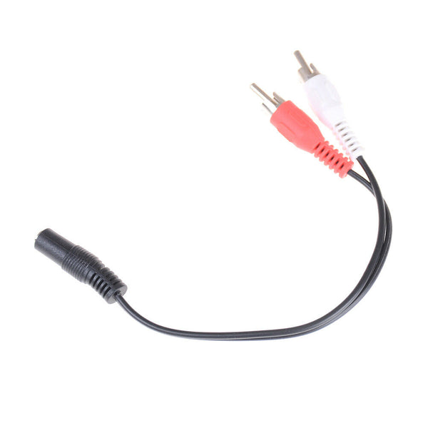 3.5mm 1/8'' Stereo Female To 2 Male RCA Jack Adapter Y Audio Cable Split TO