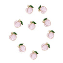 10PCS Fruit Peach Enamel Alloy Charms Pendant DIY Craft Jewelry Findings G %x