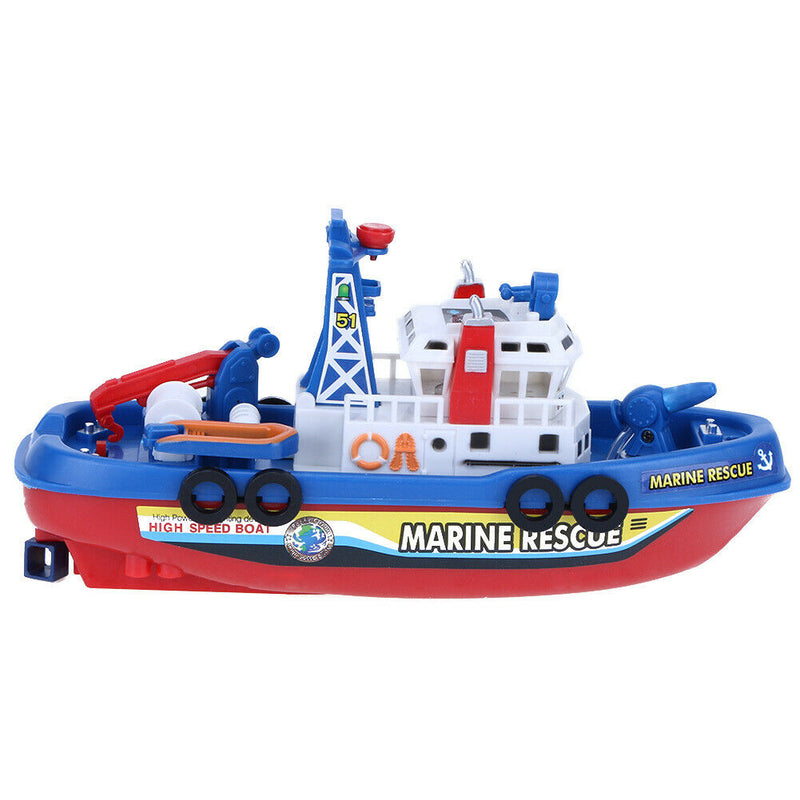 Kids Electric Ship Fire Boat Water Spray Music Sound Light Educational Toys