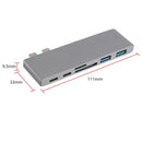 6 in1 Type C Hub To HDMI RJ45 USB 3.0 Adapter 4K Dock PD Charging For MacBook