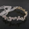 Gorgeous Ladies Girls Leaf Crystal Hair Band with Ribbon Headwear