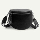 Fashion Crossbody Bag Women Leather Shoulder Messenger Saddle Bags (Black)