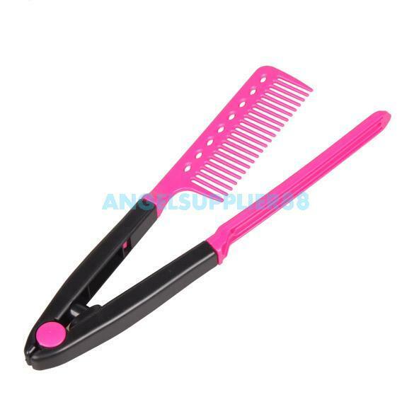 DIY Salon Hairdress Styling Hair Straightener V Comb Flat Irons Straightening A