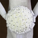 Bouquet of Bridesmaid Silk Flowers Wedding Foam flowers White Rose Bridal B