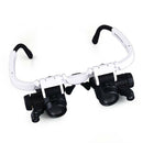 Double Eye Jewelry Watch Repair Magnifier Loupe Glasses With LED Light New