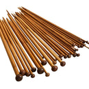 36pcs 18 Size Carbonize Bamboo Single Pointed Crochet Knitting Needles