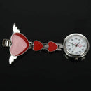 Womens Girls Heart Angle Wing Nurse Fob Clip On Brooch Hanging Pocket Watch