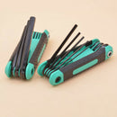 1X(8 In 1 Folding Hexagon Key Hex Wrench Set 1.5Mm,2Mm,2.5Mm,3Mm,4Mm,5Mm,6M