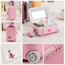 Unique Luggage Music Box Kids Musical Jewellery Box with Romantic Ballerina Gift