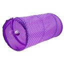 Pet Cat Tunnel Tubes Collapsible Crinkle Kitten Rabbit Play Tunnels(Purple)