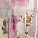 200x250cm Pink Tulip Print Window Halfshading Curtain Sheer Partition Screen