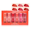 6 Piece Waterproof Long Lasting Shiny Shimmer Lipstick Lip Gloss Makeup Tool