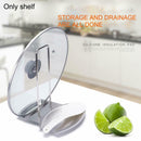 Stainless Steel Pot Cover Rack Stand Pan Lid Spoon Holder Lid Stand