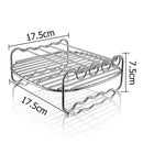 DIY Stainless Steel 2 Layer Grill Rack with 4 Skewer for Electric Air Fryer
