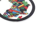 Fashion Women Girl Printing Natural Round Wood Disc Printed Hook Stud EarriSEAU