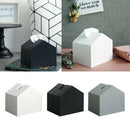 Tissue Box Cover House Shaped Square Tissue Box Holder for Room Office Black