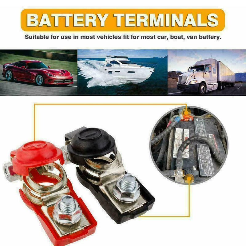 1Pair Car Battery Terminal Adjustable Clamp Clip Connector Nagative Positiv B0I1