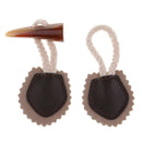 1 Set Leather Horn Toggle Closures for Clothes Coat Duffle Decoration Khaki