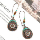 1 Pair Teardrop Hollow Floral Drop Dangle Earrings Boho Women Ethnic Fashio W0N9