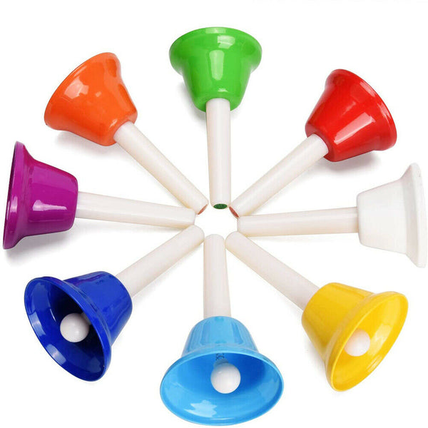 Eight Tone Hand Bell Rainbow Class Bell Rainbow Colors Children Music Toys