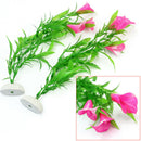 2 Pcs Artificial Aquarium Fish Tank Plastic Flower Plant Water Decor Ornament