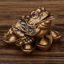 2 Pcs Feng Shui Money Frog Fortune Chinese Ching Frog Toad Coin Home Decors