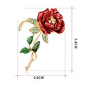 Fashion Brooch Pin Shiny Rhinestone Rose Flower Women Wedding Party Jewelry Del