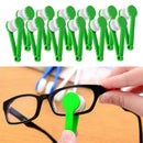 24x Microfiber Spectacles Eyeglasses Cleaner Cleaning Brush Wipe Kit Green