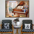 Piano DIY Full Drill Round Diamond Painting Embroidery Kits Cross Stitch